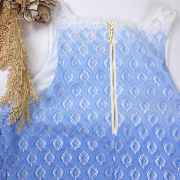 Lilly Pulitzer Blue Lace Embroidered Ombre Dress Sz S - Picture 10 of 14